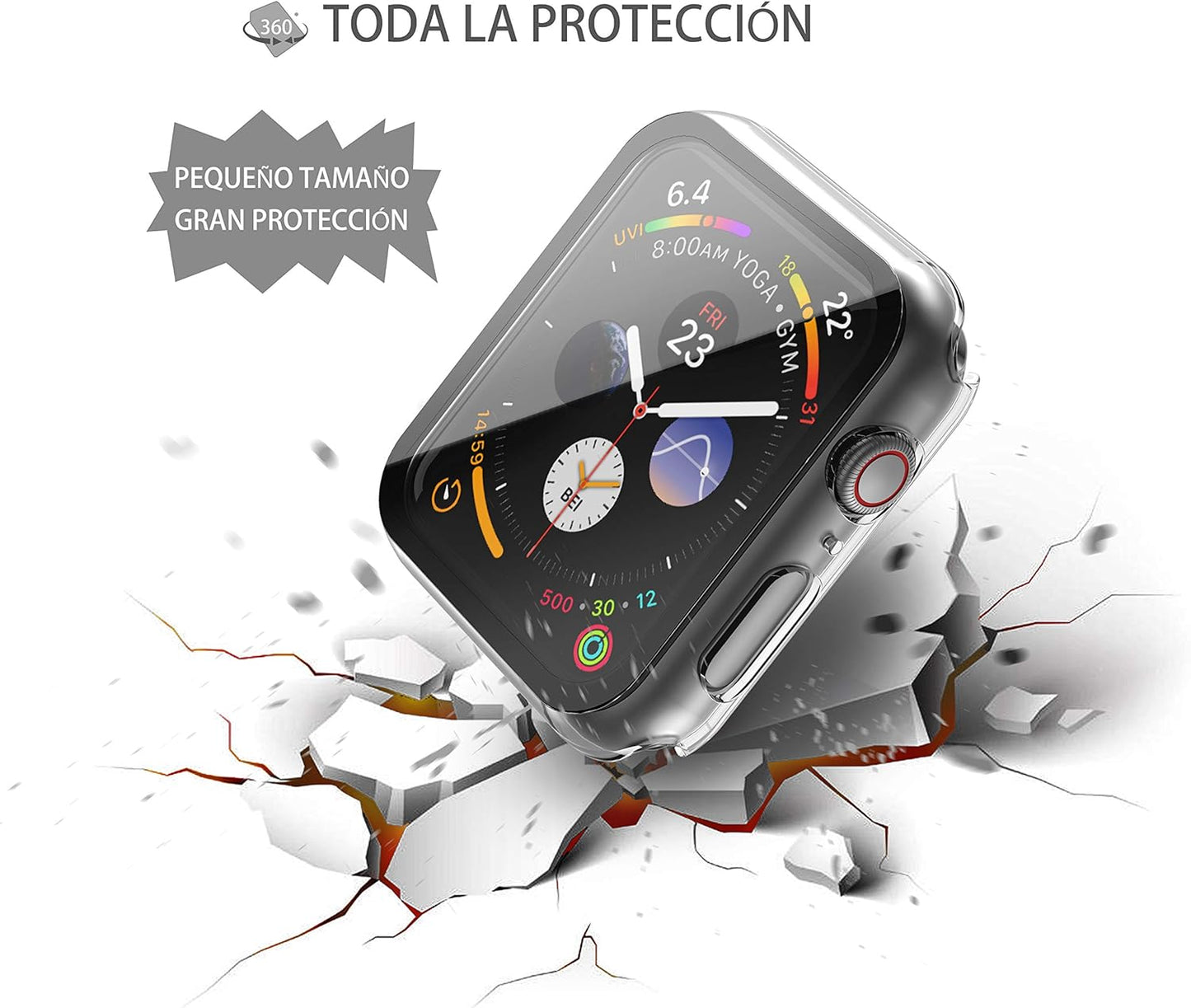 Misxi Negro Funda Apple Watch 44mm