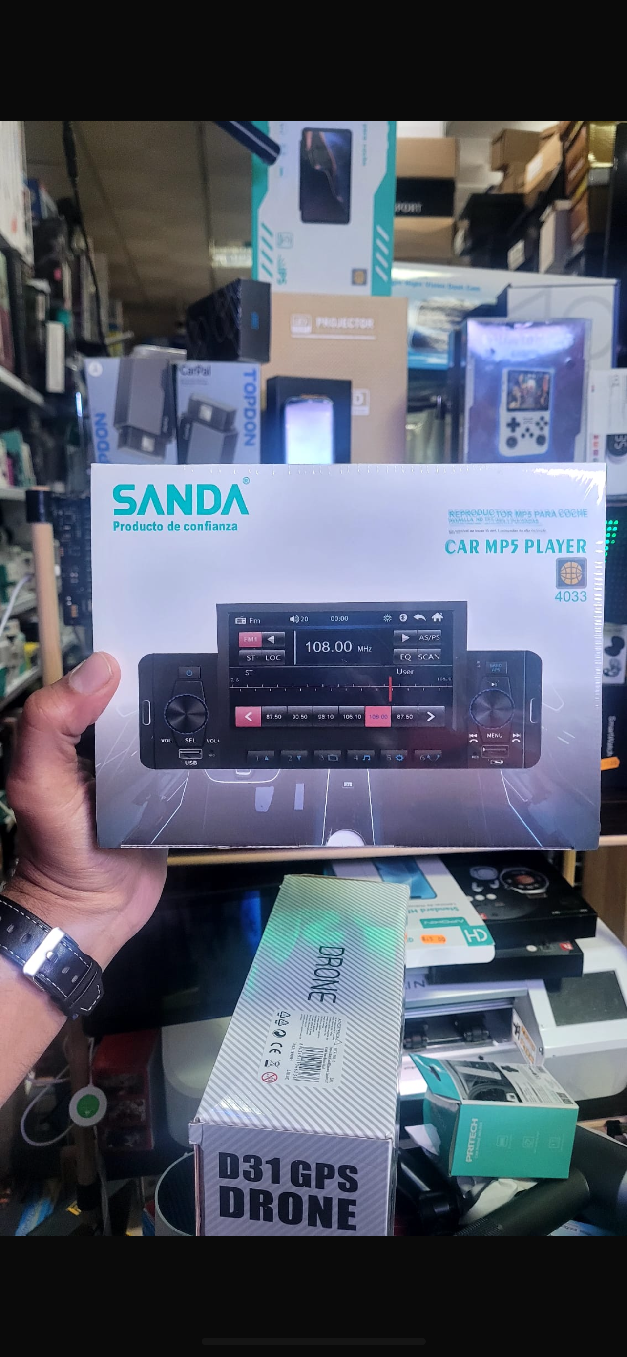 1 Din Auto Radio Estéreo para coche 5" Bluetooth Reproductor MP5 Pantalla táctil