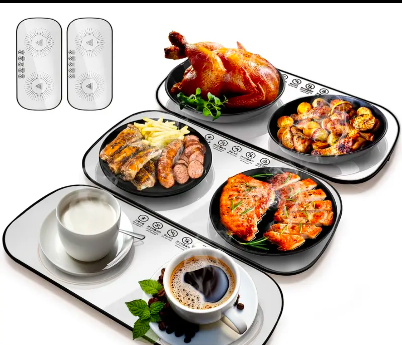 Calentador de platos eléctricos para alimentos, mantel individual caliente, mantel individual eléctrico, platos calentadores de larga duración para plato de cena en cas