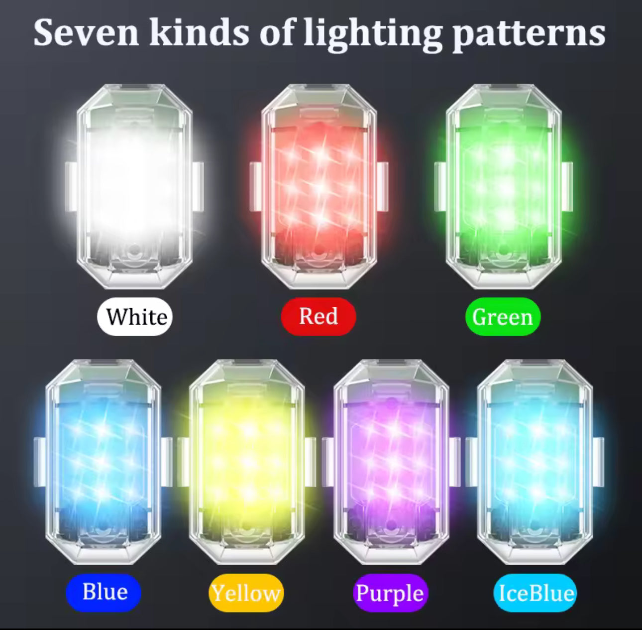 Luz estroboscópica LED inalámbrica para moto patinete Dron, luz de señal de advertencia anticolisión con Control remoto para motocicleta, coche y bicicleta, 4 Uds.