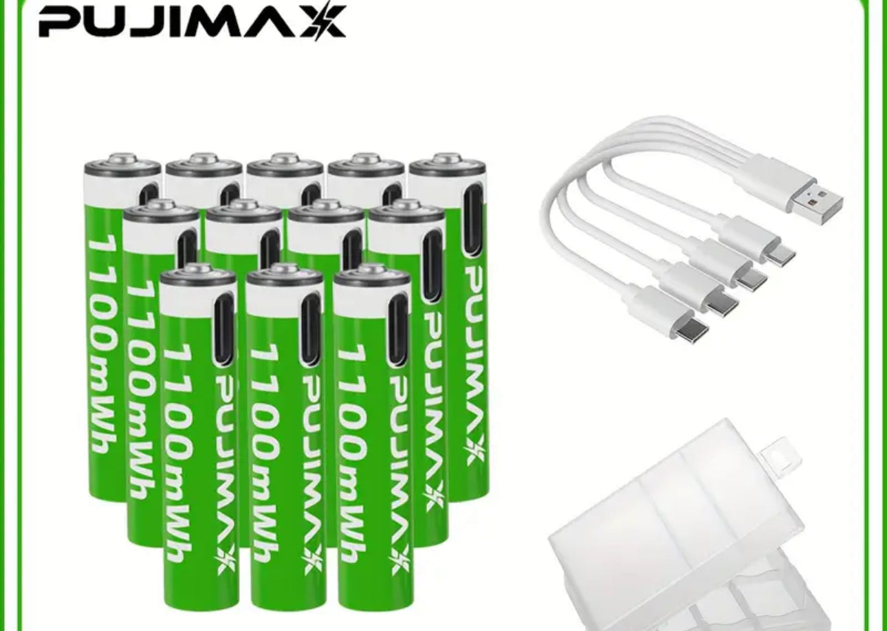 pila recargable batería recargable por cargador tipo C de 1100 mwh 4 unidades