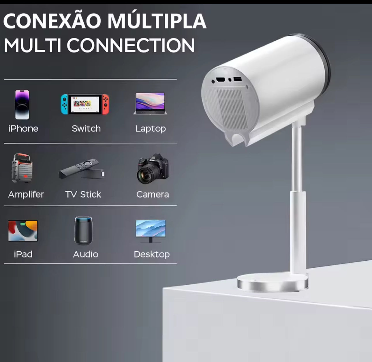 Mini proyector inteligente nativo 1080P 4K, Android 13, vídeo, cine, WiFi, HDMI. Bluetooth, proyector de cine en casa