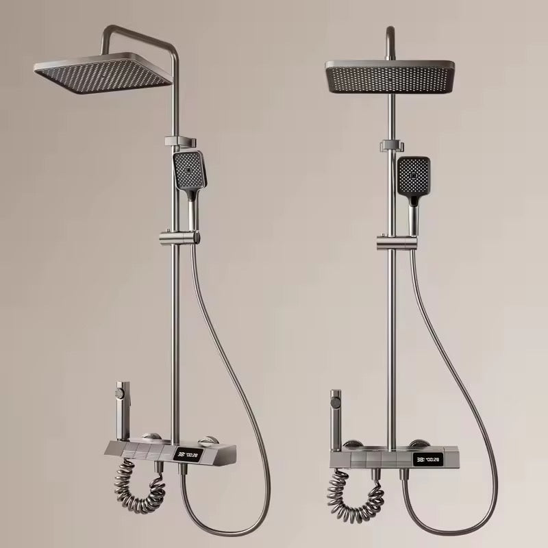 Juego de grifo de ducha, tipo piano, luces LED y pantalla Para ducha