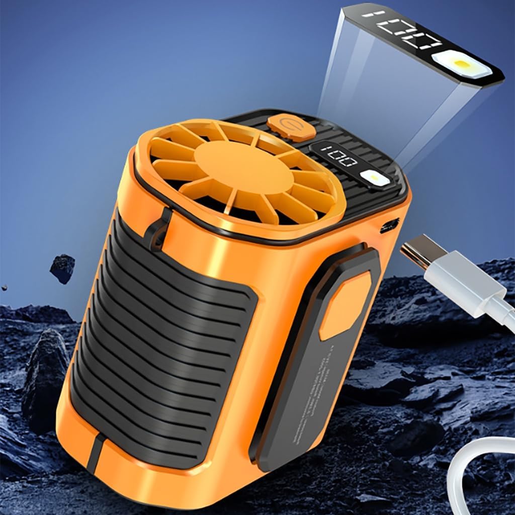Ventilador de cintura portátil con clip en el cinturón, ventilador de refrigeración de 3 velocidades para exteriores, camping, viajes, senderismo