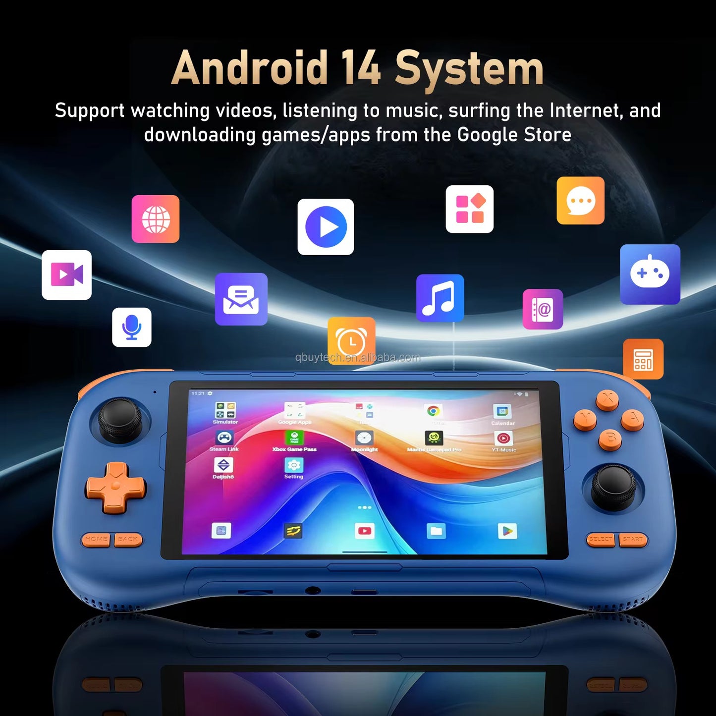 K56 Android 14 Consola de juegos portátil 5,5 | "Pantalla táctil WiFi5 Sistema de videojuegos retro Emulador WiFi Reproductores de juegos portátiles