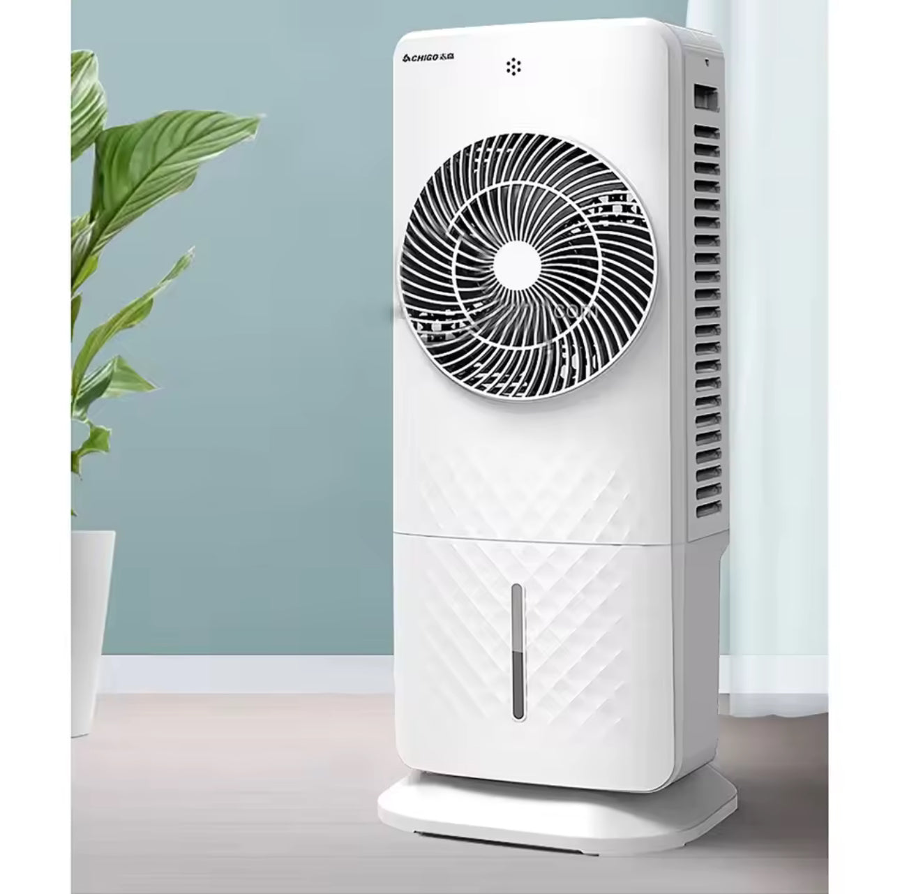 Enfriador de Aire 5.5 Litros 3 en 1 Ventilador Refrigerador y Humidificador 65W con Tanque de Agua Oscilante Aire Acondicionado 60x26x26cm Base Giratoria Desmontable 3 Niveles de Velocidad Oscilación