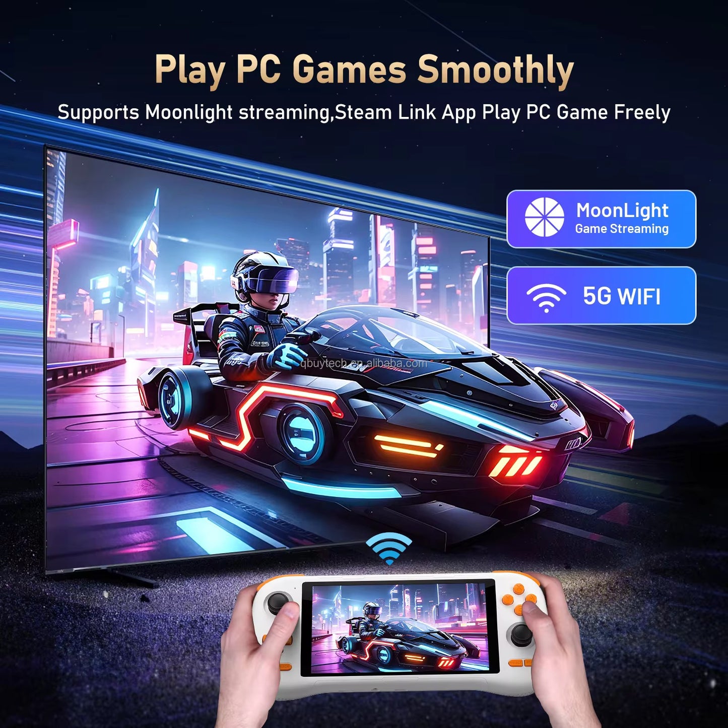 K56 Android 14 Consola de juegos portátil 5,5 | "Pantalla táctil WiFi5 Sistema de videojuegos retro Emulador WiFi Reproductores de juegos portátiles