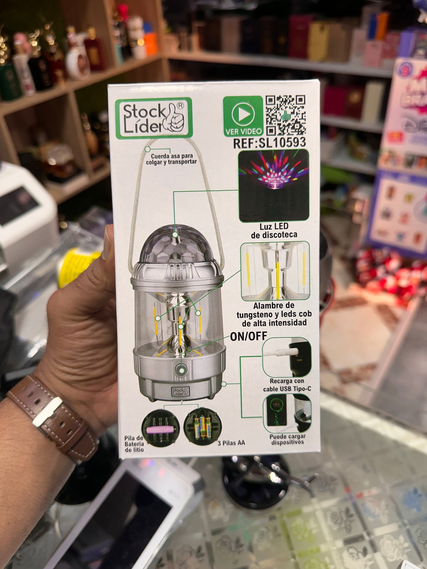 Lámpara de pila y batería. Recargable luz discoteca