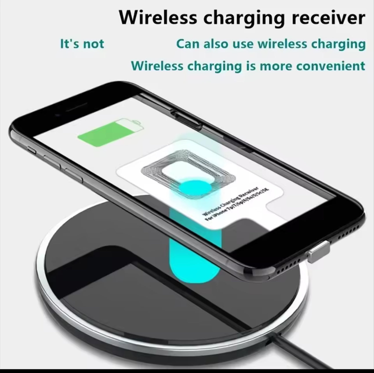 Receptor de carga inalámbrica pegatina tipo C Adaptador de cargador inalámbrico rápido tipo C para Samsung Huawei Xiaomi