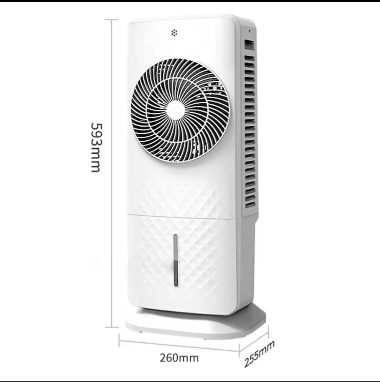 Enfriador de Aire 5.5 Litros 3 en 1 Ventilador Refrigerador y Humidificador 65W con Tanque de Agua Oscilante Aire Acondicionado 60x26x26cm Base Giratoria Desmontable 3 Niveles de Velocidad Oscilación