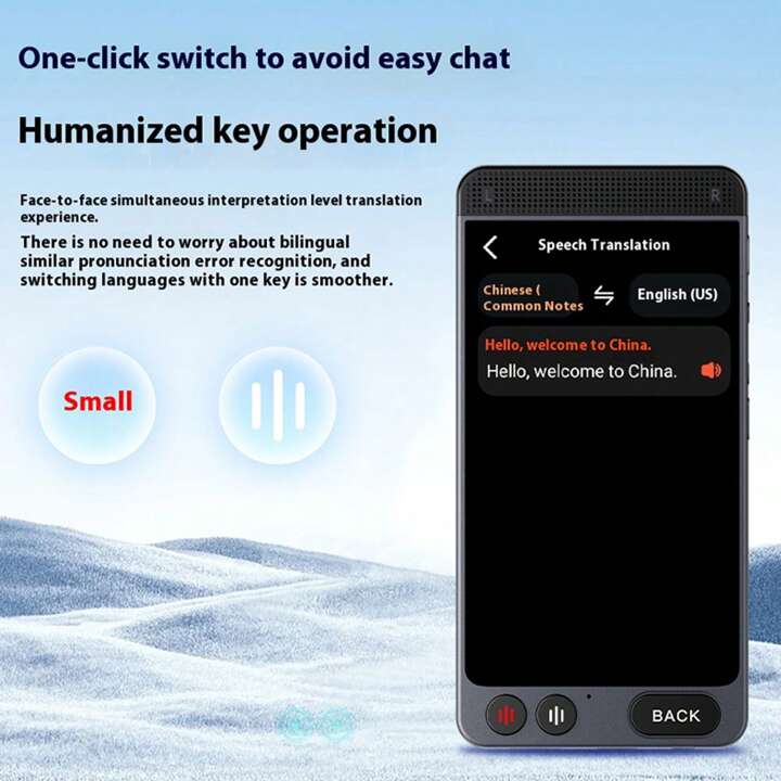 Minibear Traductor De Idiomas Inteligente Con Inteligencia Artificial, Dispositivo Traductor De Idiomas, Traducción De Voz Bidireccional En Tiempo Real Que Admite 142 Idiomas Con Pantalla Táctil HD De 4.0 Pulgadas, Portátil, Grabación Sin Conexión, Fotogr