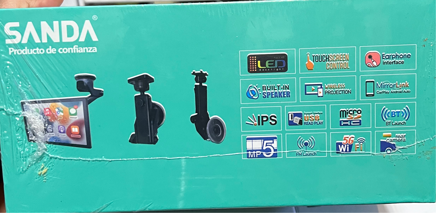 Reproductor MP4 para coche pantalla táctil, fácil de instalar CarPlay para coche 7“