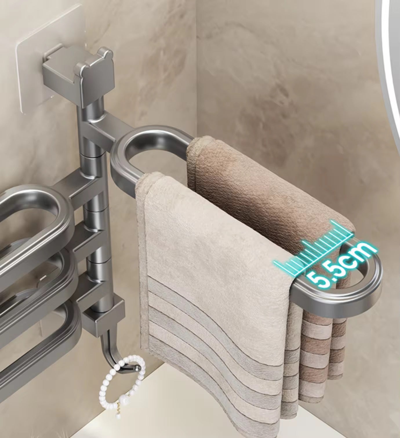 Estante plegable de pared de 4 capas gris