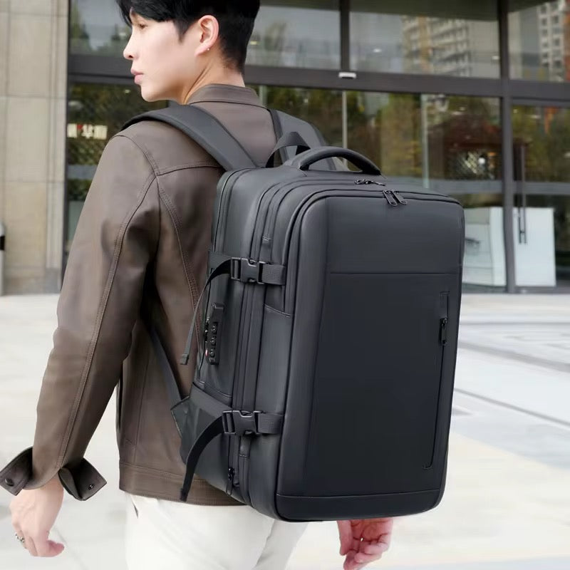 Mochila de viaje inteligente con Airbag con sistema de compresión al vacío, genial para viajar en avión o para colegio