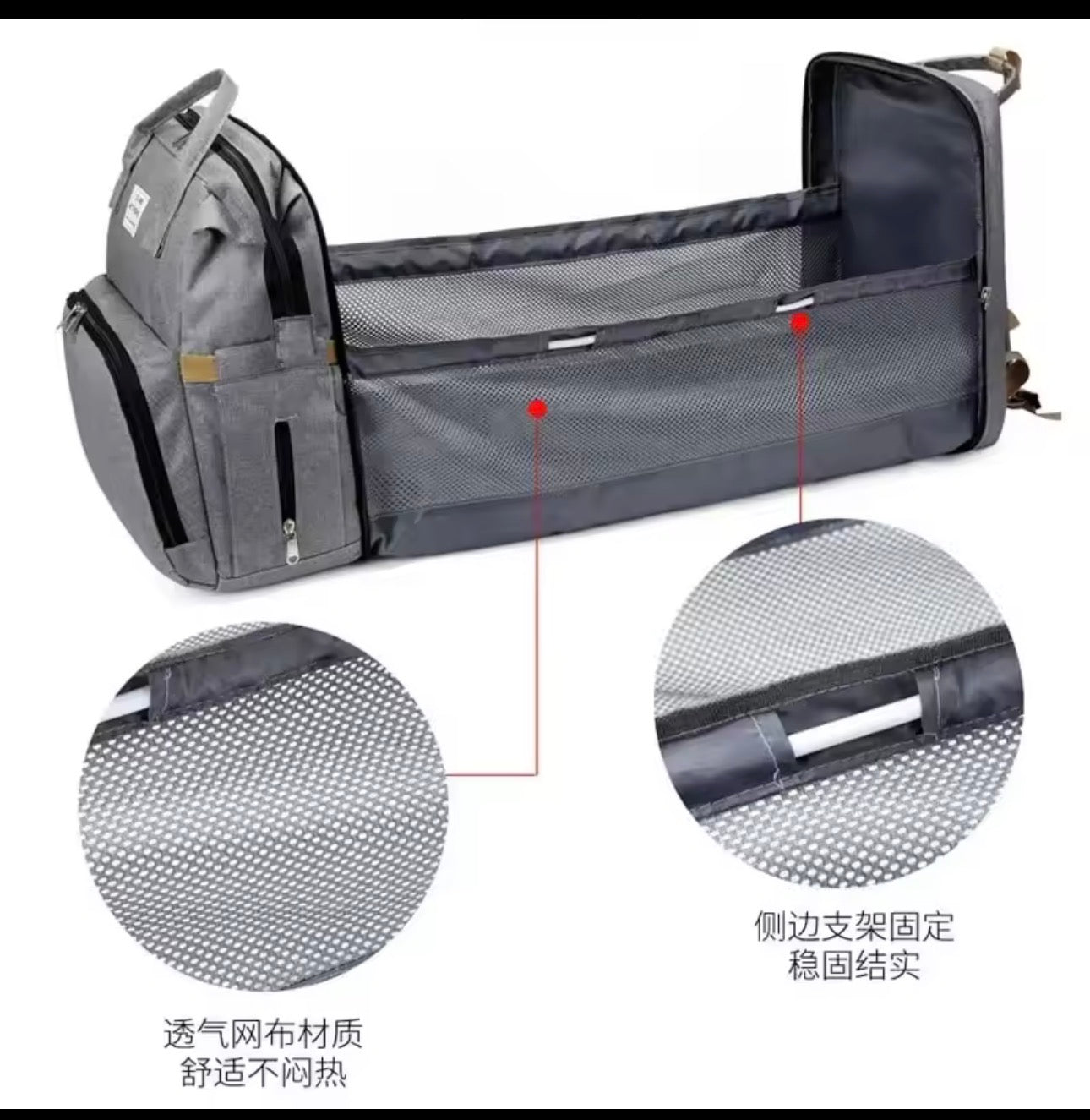 Bolsas de pañales para mamá, cama de bebé, mochilas para botellas de leche y pañales de gran capacidad con cambiador, prácticas bolsas de lactancia para bebés