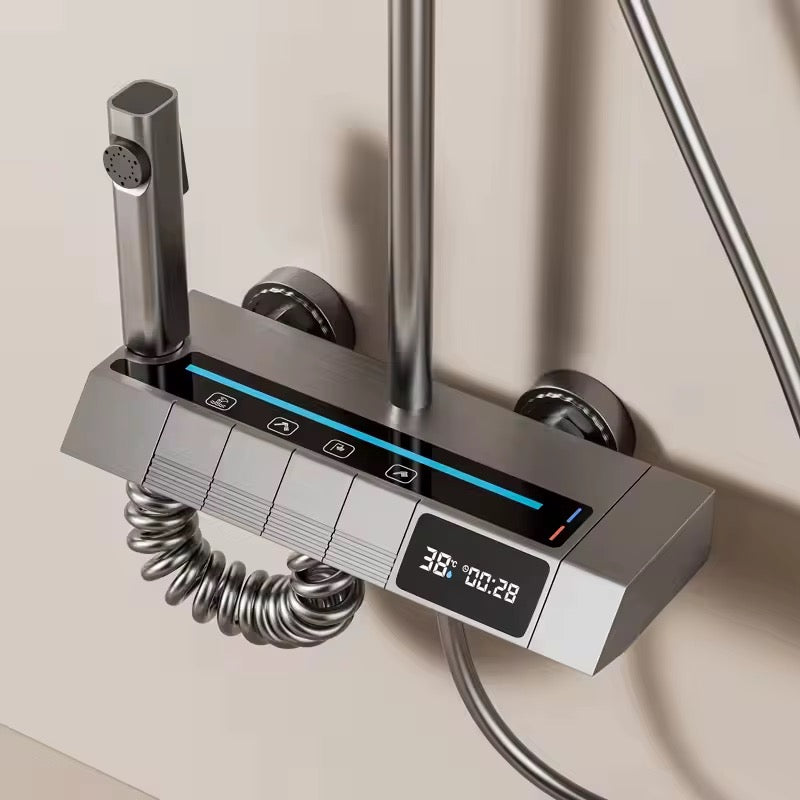 Juego de grifo de ducha, tipo piano, luces LED y pantalla Para ducha