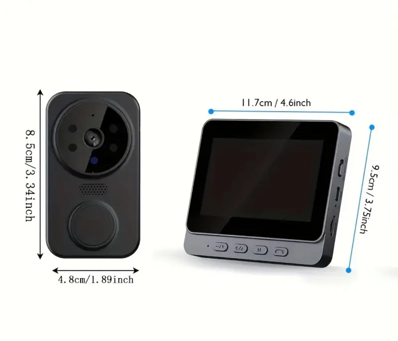 Timbre de Video de 4.3 pulgadas, Versión Nocturna Infrarroja para el Hogar, Habla Bidireccional con Batería Larga, Interacción de Video, Conexión Fácil