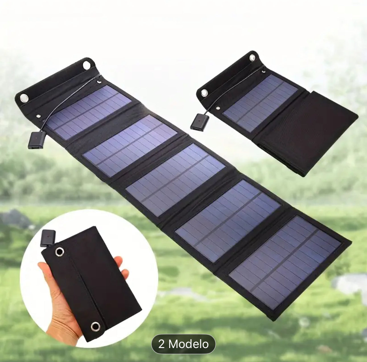 Panel solar  placa solar plegable para cargar móviles en playa, camping
