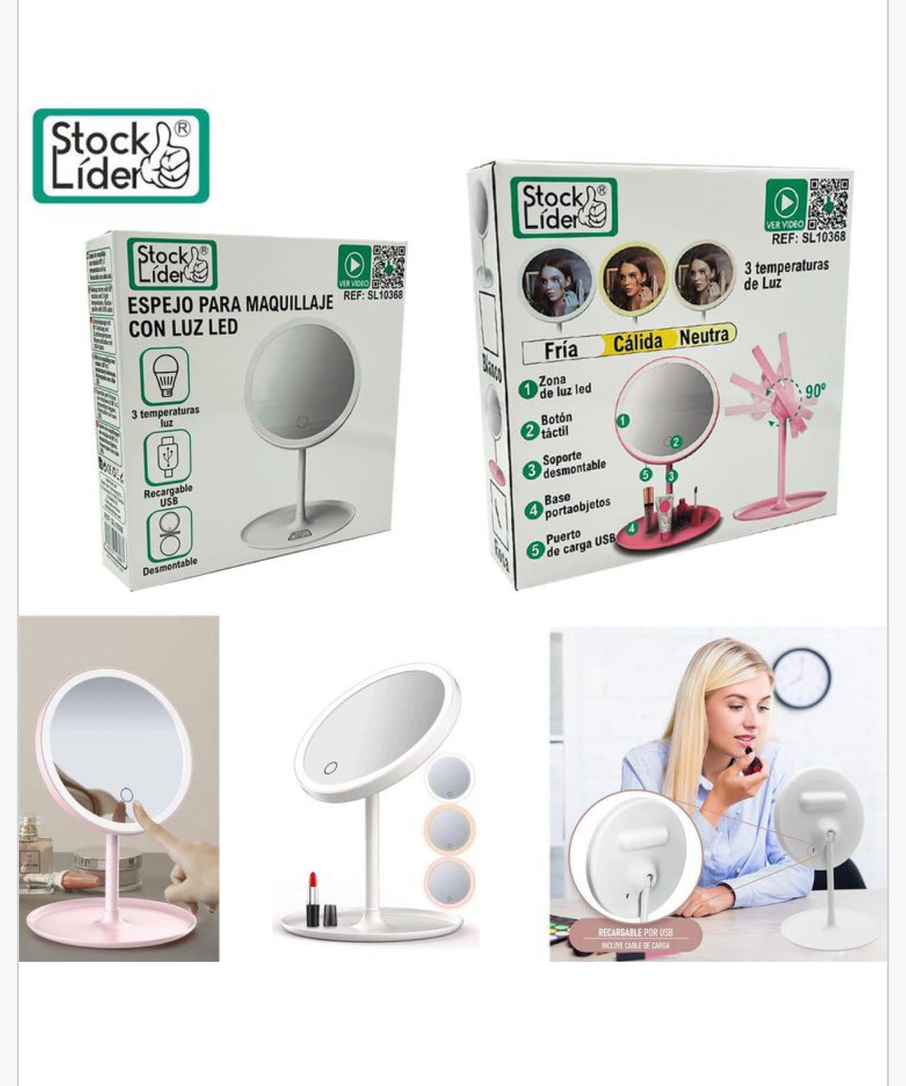 Espejo de líd redondo