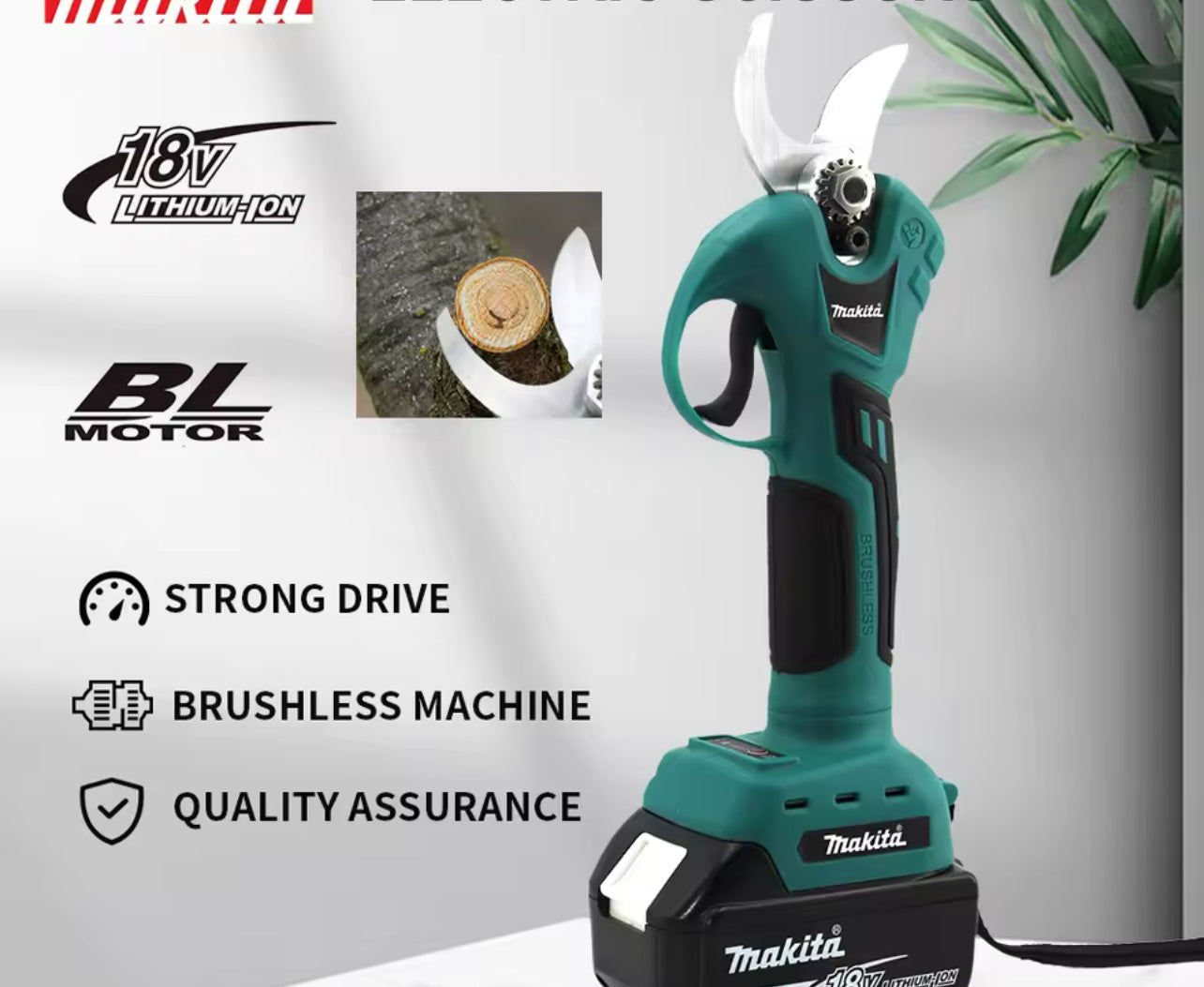 tijeras de podar eléctricas sin escobillas, herramienta de jardín inalámbrica, tijeras de jardín eléctricas, cortador de ramas de batería de 18V, Árbol frutal