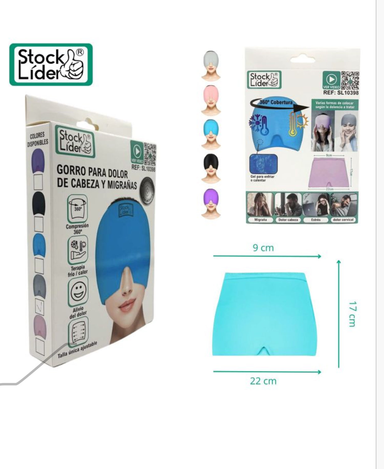 Gorro para la migrañas para dolor de cabeza