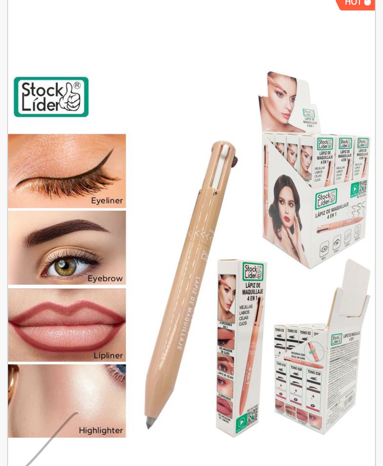 Lápiz de maquillaje 4 en 1