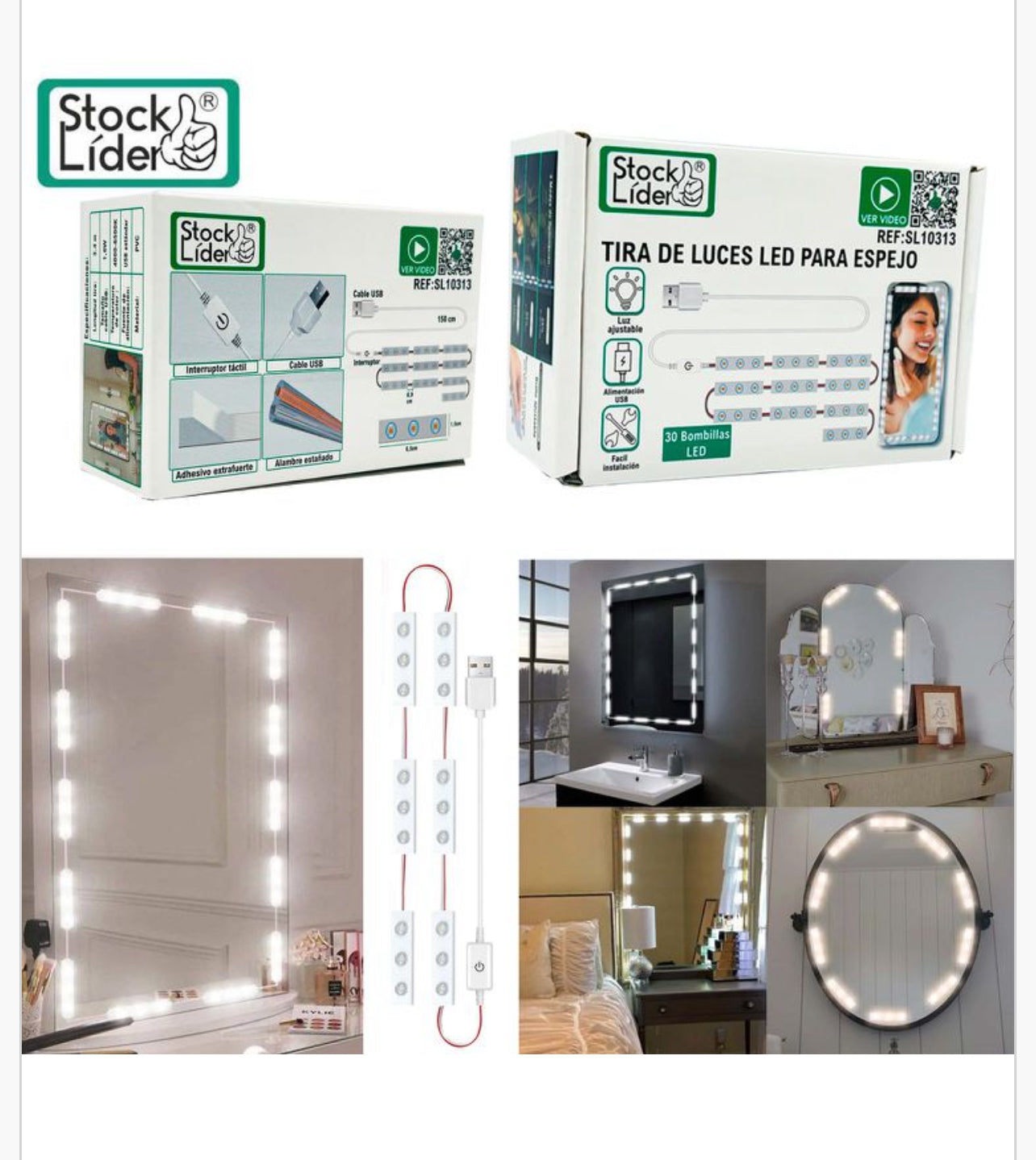 Tierra de luces LED para el espejo