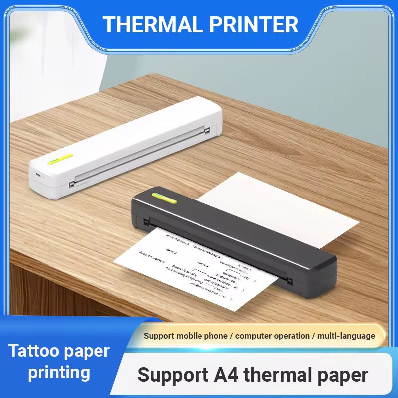 Mini impresora portátil, papel térmico tamaño folio batería recargable