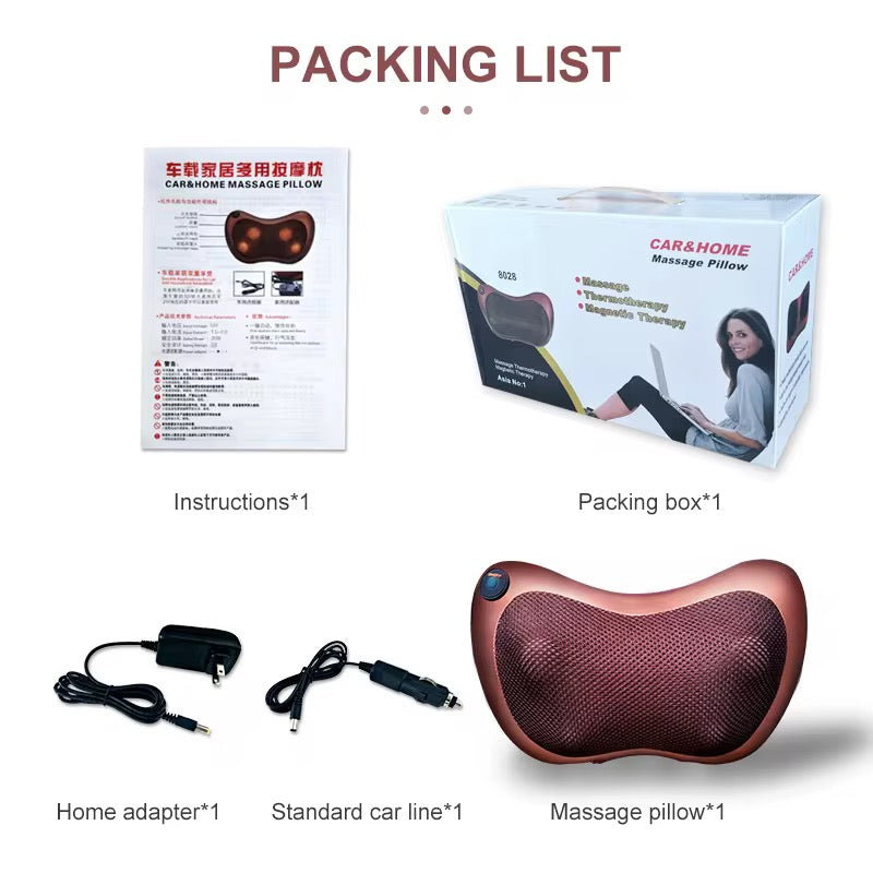 Cojín Masajeador Eléctrico con función de Calentamiento y cabezales de masaje giratorios