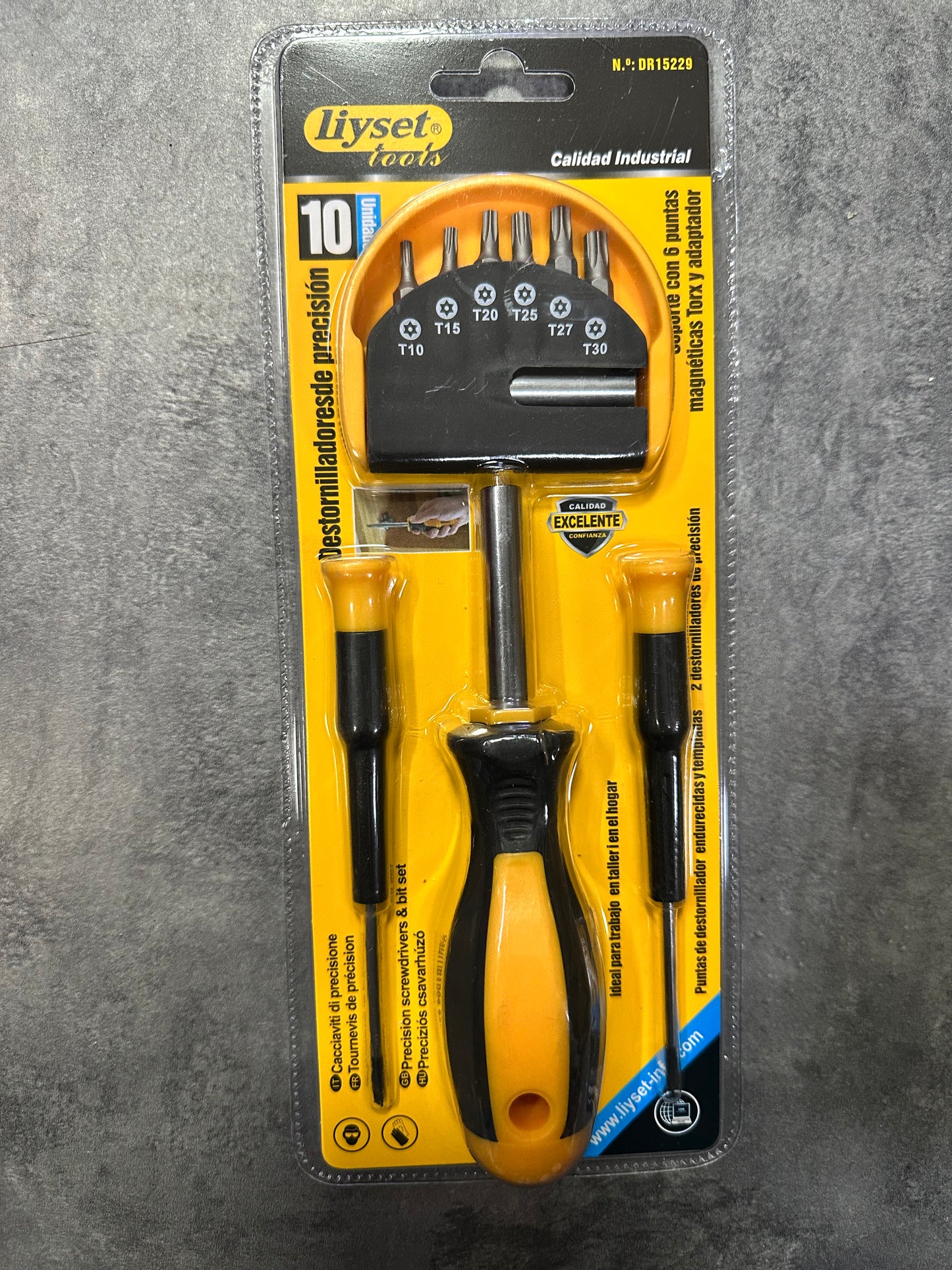 Destornilladores precisión soporte con 6 puntas y adaptador