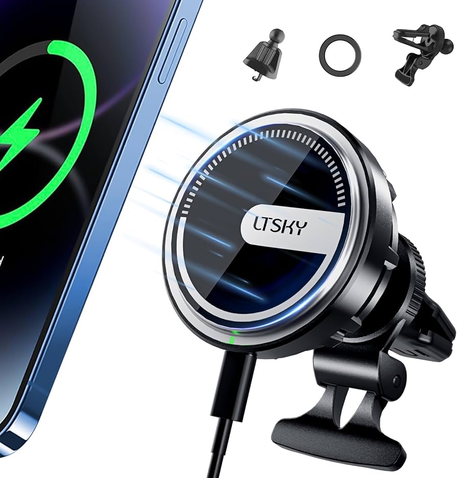 Soporte de móvil magnético 15W, giratoria 360