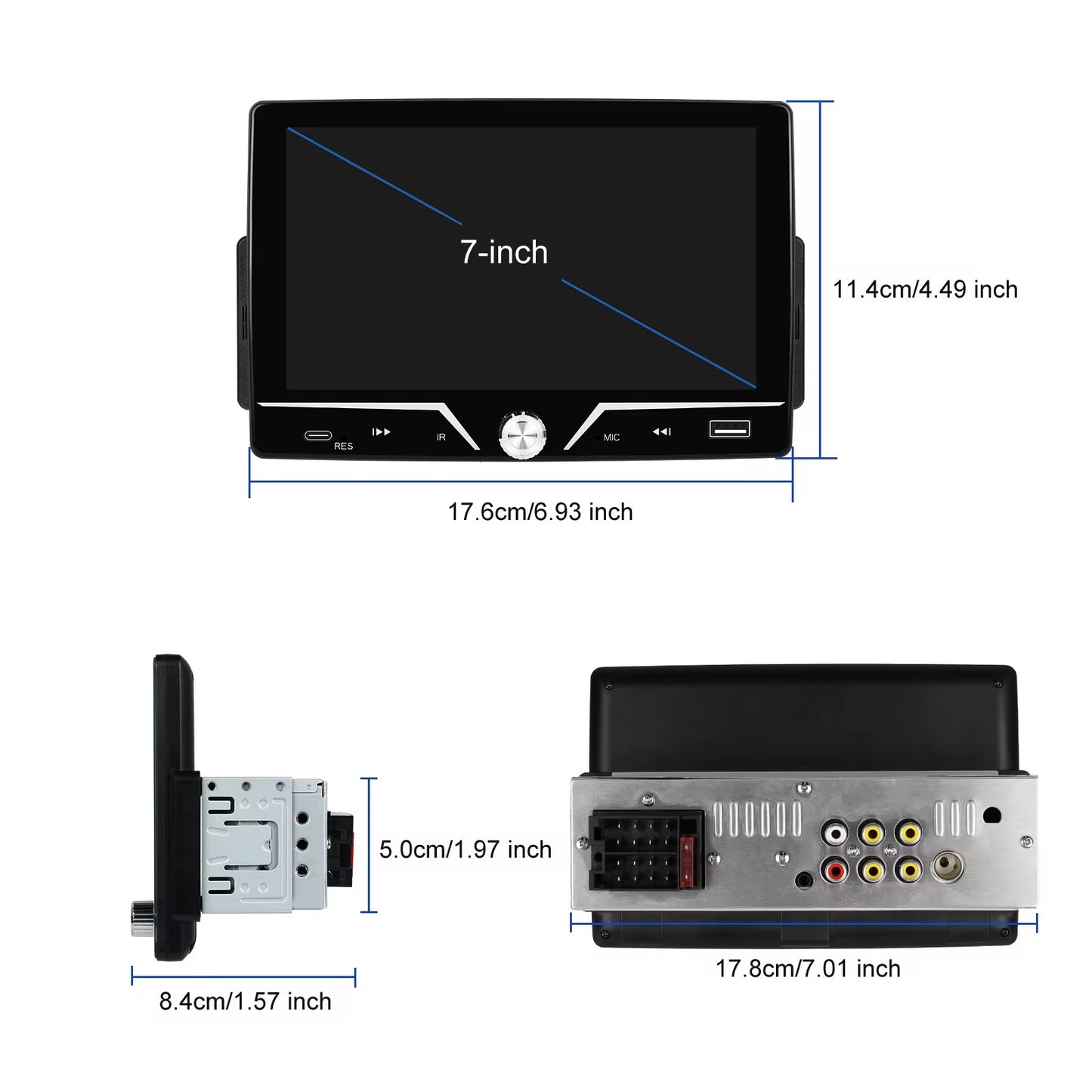 ippcron Radio de coche inalámbrico/con cable Android Auto Carplay 7 "1Din HD pantalla táctil sistemas inteligentes de coche Bluetooth U-disk Autoradio