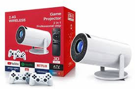 Proyector Android, con más de 15.000 juegos retro, con dos mandos para jugar