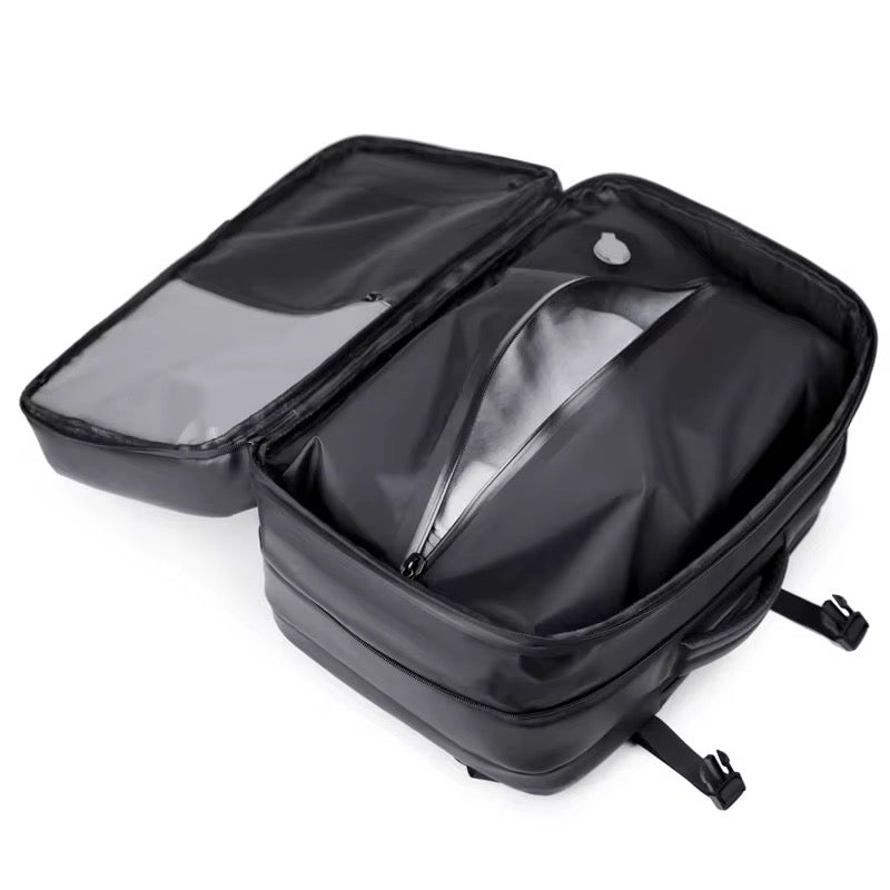 Mochila de viaje inteligente con Airbag con sistema de compresión al vacío, genial para viajar en avión o para colegio