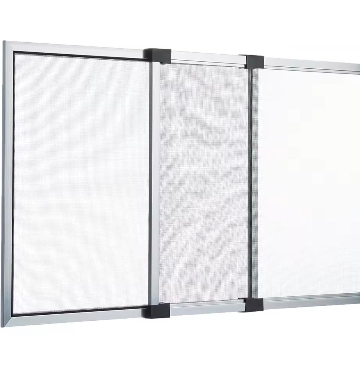 Mosquitera extensible de aluminio blanco, Mosquitera fija extensible color blanco adaptable a ventanas, anti-insectos (mosquitos o moscas).
