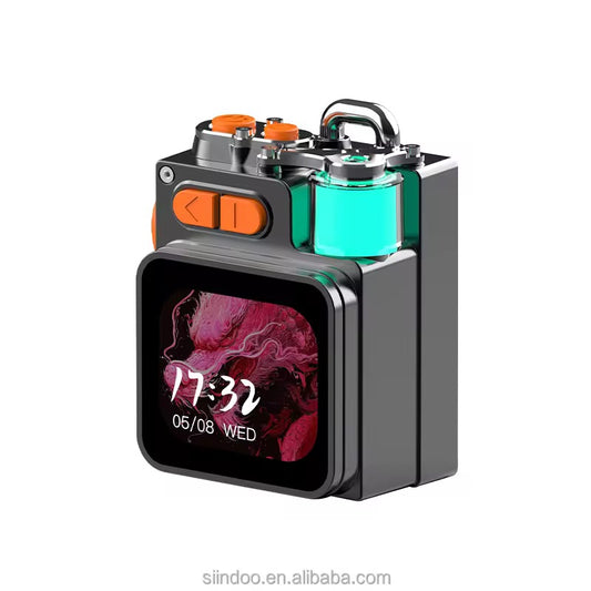 Altavoz inalámbrico portátil de fábrica con pantalla táctil inteligente de luz RGB y subwoofer de aleación de zinc para viajes y actividades al aire