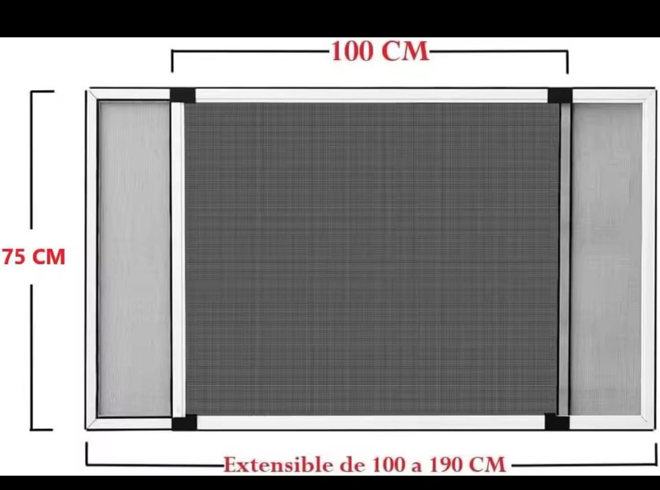 Mosquitera extensible de aluminio blanco, Mosquitera fija extensible color blanco adaptable a ventanas, anti-insectos (mosquitos o moscas).