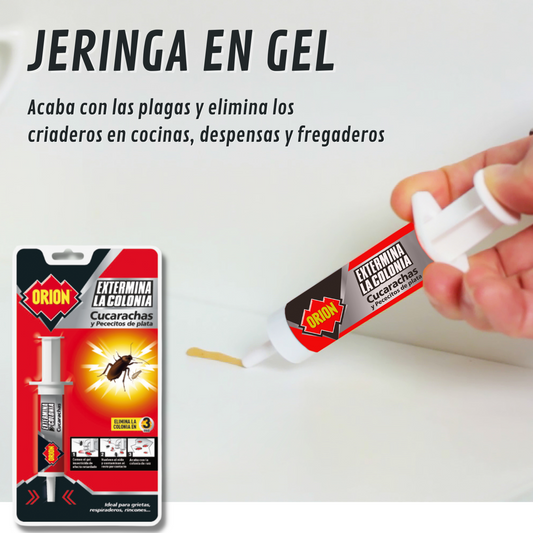 Jeringa Matacucarachas y Insectos en Gel para Grietas, Respiraderos y Rincones - 8 gr cucaracha