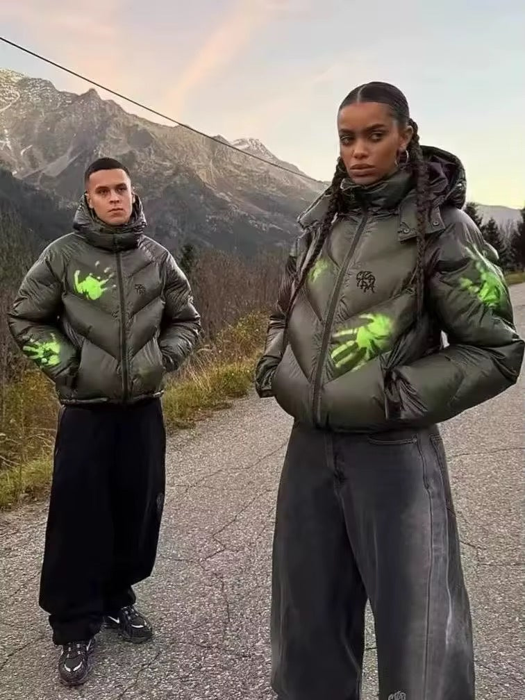 Nueva chaqueta de invierno termo crómico para hombre para mujer cambie de color ajustable muy abrigada