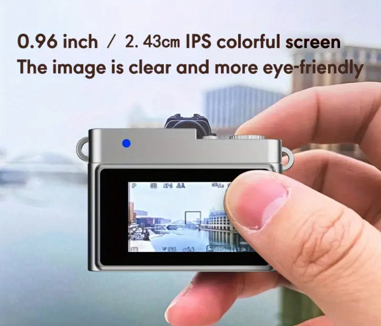 Cámara portátil mini, pantalla IPS de 0,96 pulgadas, grabación de video HD 1080P, formato de compresión H.264, formato de video AVI, regalos que se pueden llevar como joyas.