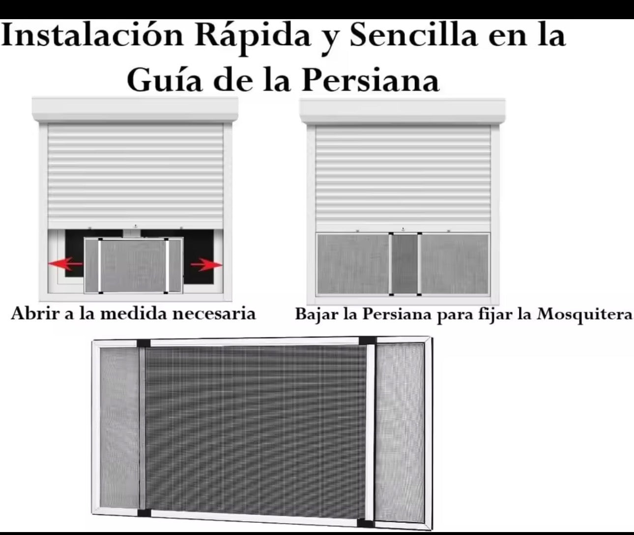 Mosquitera extensible de aluminio blanco, Mosquitera fija extensible color blanco adaptable a ventanas, anti-insectos (mosquitos o moscas).