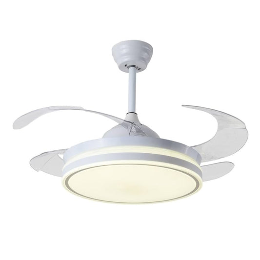 Ventilador de techo Midgard LED, color blanco, motor DC silencioso, 3 colores de luz, mando incluido, temporizador, memoria
