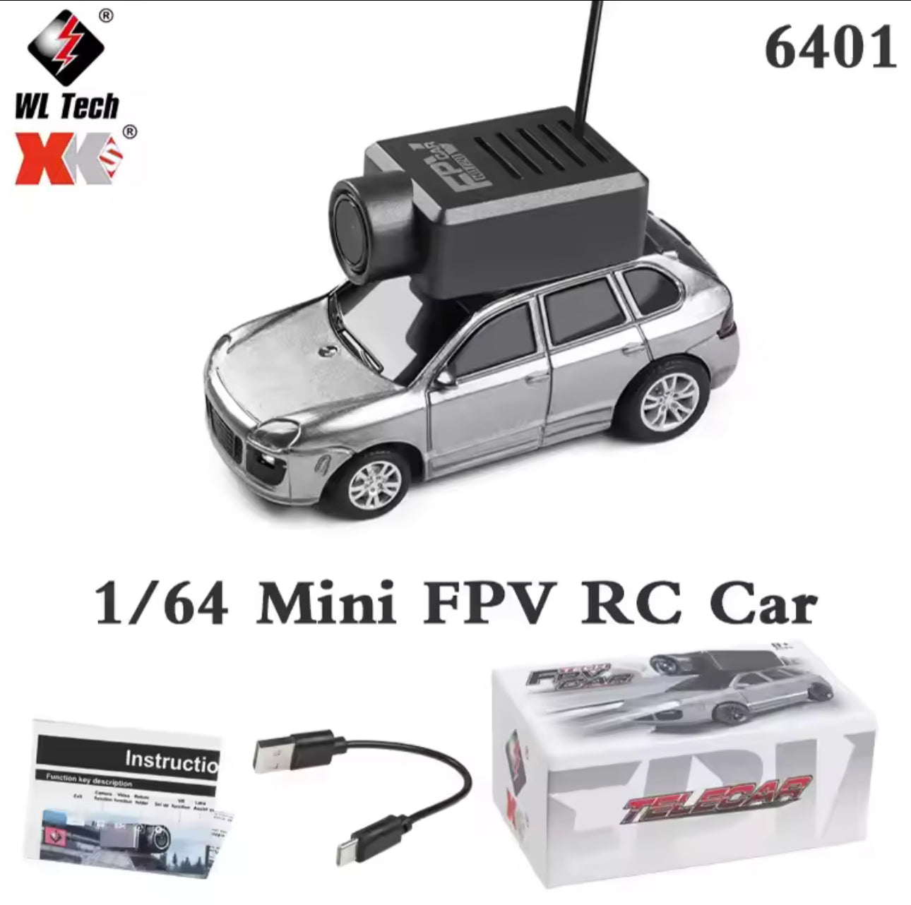 WLtoys 6401 Mini coches RC 1:64 con cámara 720P FPV Wifi APP Control 2,4G cámara de Control remoto coches juguetes para niños y adultos
