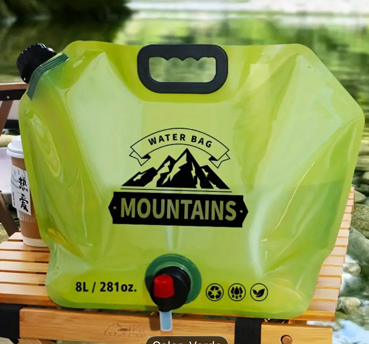Bolsa de agua garrafa de agua 8 litros de contenedor de agua plegable con llave - Mochila de hidratación ligera de PE para camping, senderismo, viajes y aventuras off-road, muy adecuada para viajes al aire libre.