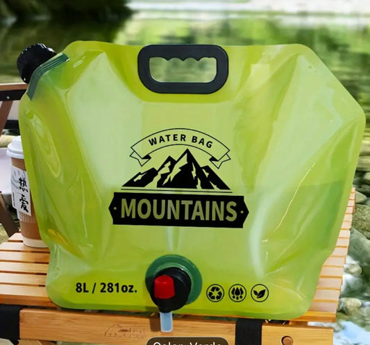 Bolsa de agua garrafa de agua 8 litros de contenedor de agua plegable con llave - Mochila de hidratación ligera de PE para camping, senderismo, viajes y aventuras off-road, muy adecuada para viajes al aire libre.