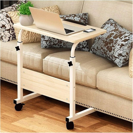 Mesita de noche 50x40x65-85cm  Base en forma de C Escritorio para computadora portátil Oficina en el hogar Mesa para computadora portátil Escritorio simple para computadora Mesa de cama Escritorio con elevador móvil