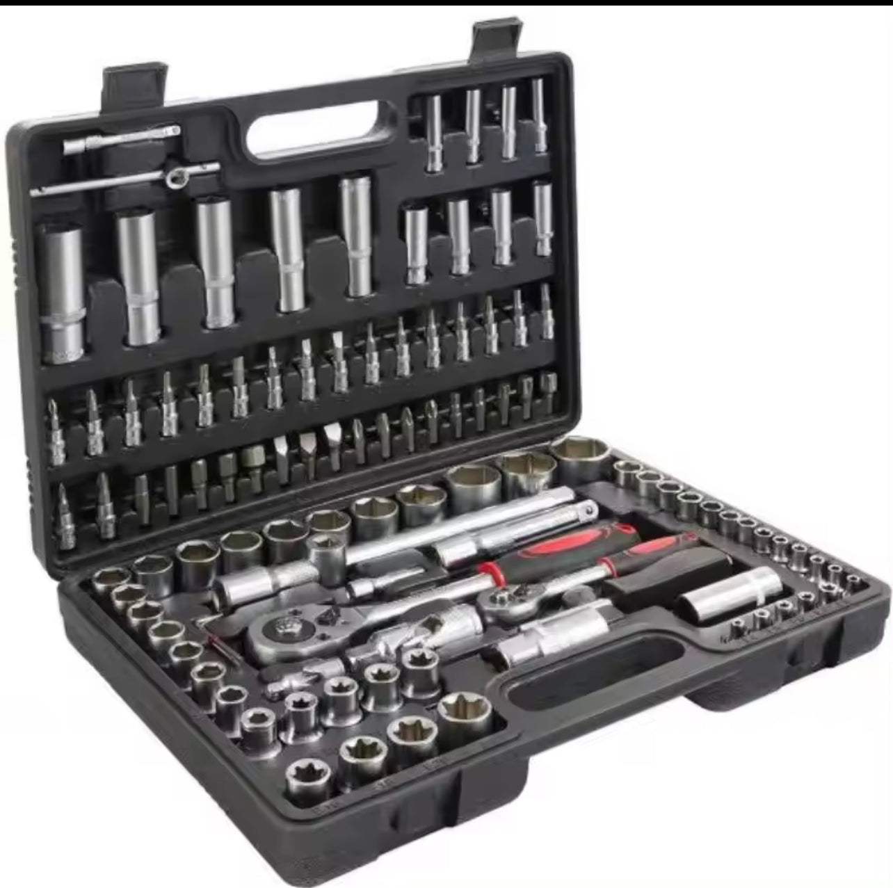 Extreme Tools Juego de herramientas de 108 piezas de Vasos para Llaves Carraca, incluye Llave de Trinquete Ideal para Bricolaje y Trabajos Mecánicos lleves