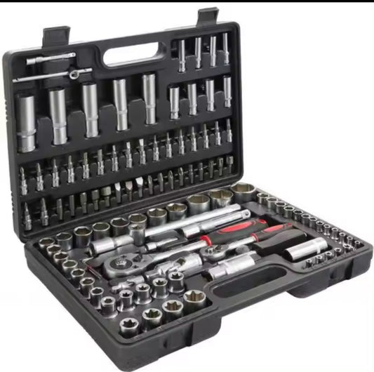 Extreme Tools Juego de herramientas de 108 piezas de Vasos para Llaves Carraca, incluye Llave de Trinquete Ideal para Bricolaje y Trabajos Mecánicos lleves