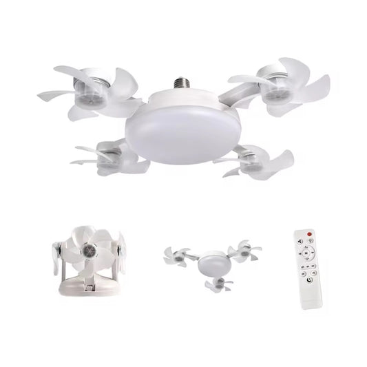 Ventilador de techo, moderno con luz LED cuatro aspas