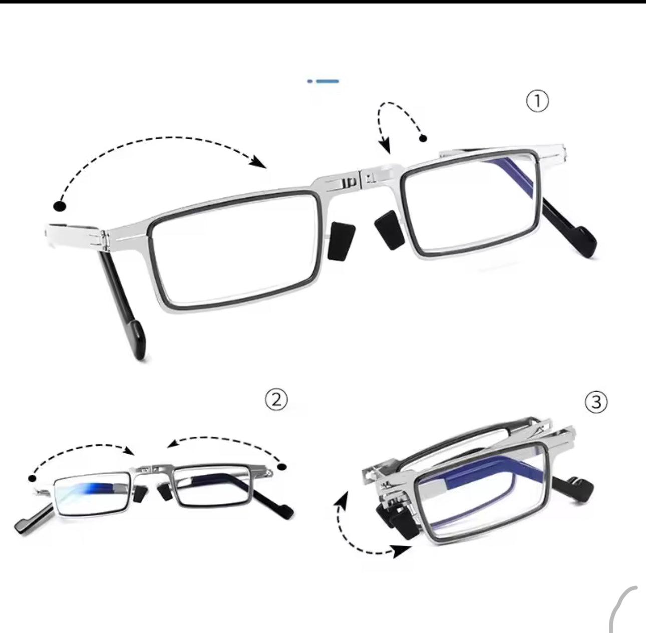 Gafas de lectura plegables de Metal, lentes portátiles ultraligeras, antiluz azul, presbicia, rectangulares, para hombre